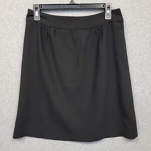 ELEVENSES Womens Sz 6 Blk Wool Blend Knee Length Lined Black Skirt Office EUC